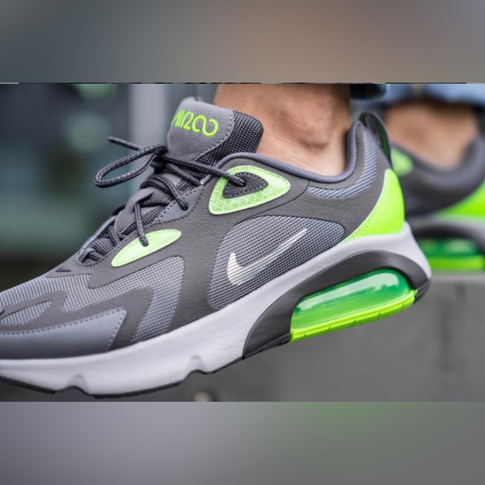 Nike Air Max 200 Winter Thunder Grey Electric Green Men's Sz 9.5 BV5485 002